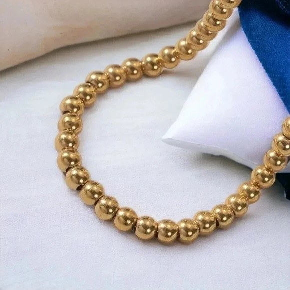 🆕️18K Gold Plated Stainless Steel Bracelet Set: Jade & Freshwater Pearls 🌟 - Picture 6 of 12